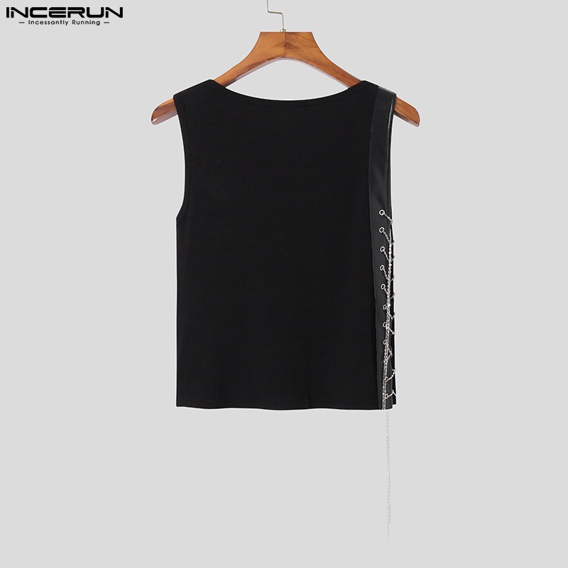 Áo ba lỗ INCERUN sát nách cột dây thời trang mùa hè cho nam