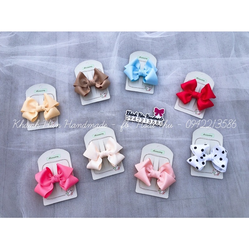 Kẹp tóc nơ size 10cm dành cho bé gái ( ảnh thật KH handmade )