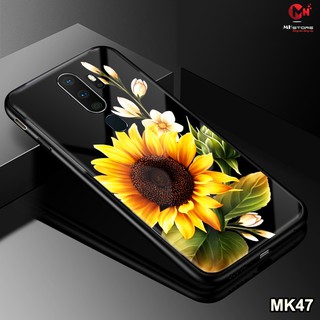 Ốp lưng cường lực hình hoa hướng dương MK47 cho điện thoại Oppo A5-A9 2020