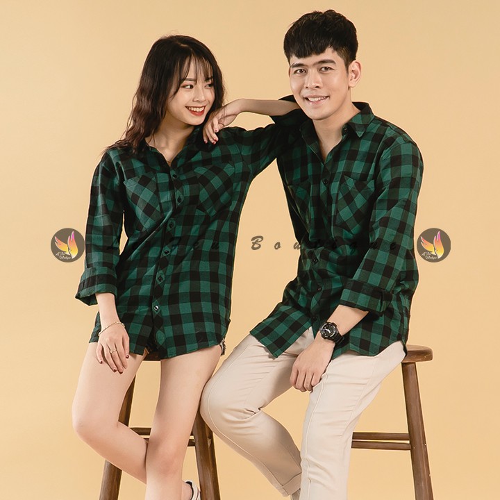 Áo Sơ Mi Đôi Nam Nữ/ Unisex Kẻ Caro - SMT08-X