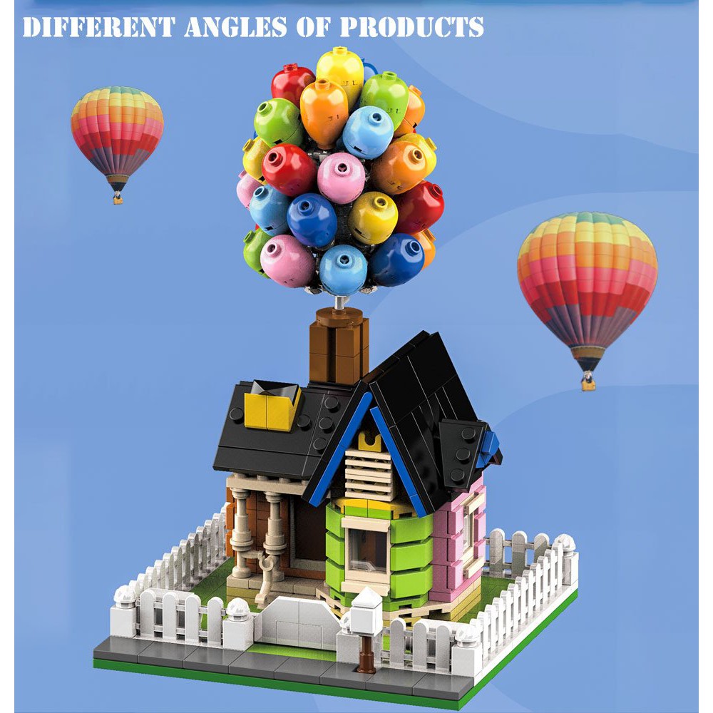 (CÓ SẴN) Đồ chơi Lắp ráp Floating Balloon House 7025 Nhà bay khinh khí cầu MOC tự cân bằng lực căng chống trọng lực