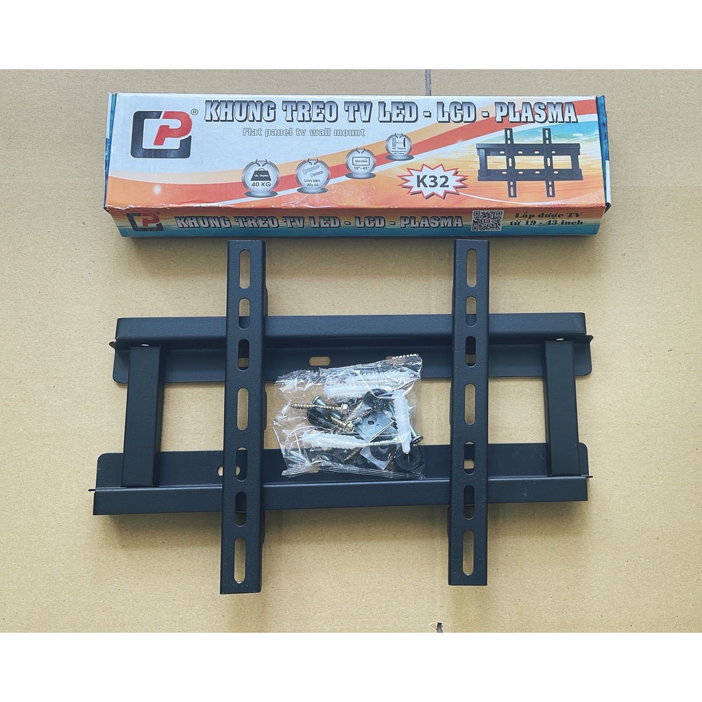 Khung kệ treo tivi cố định, khung giá treo tivi led hàng loại dày cho mọi hãng tivi từ 19inch-65inch- K32,K42