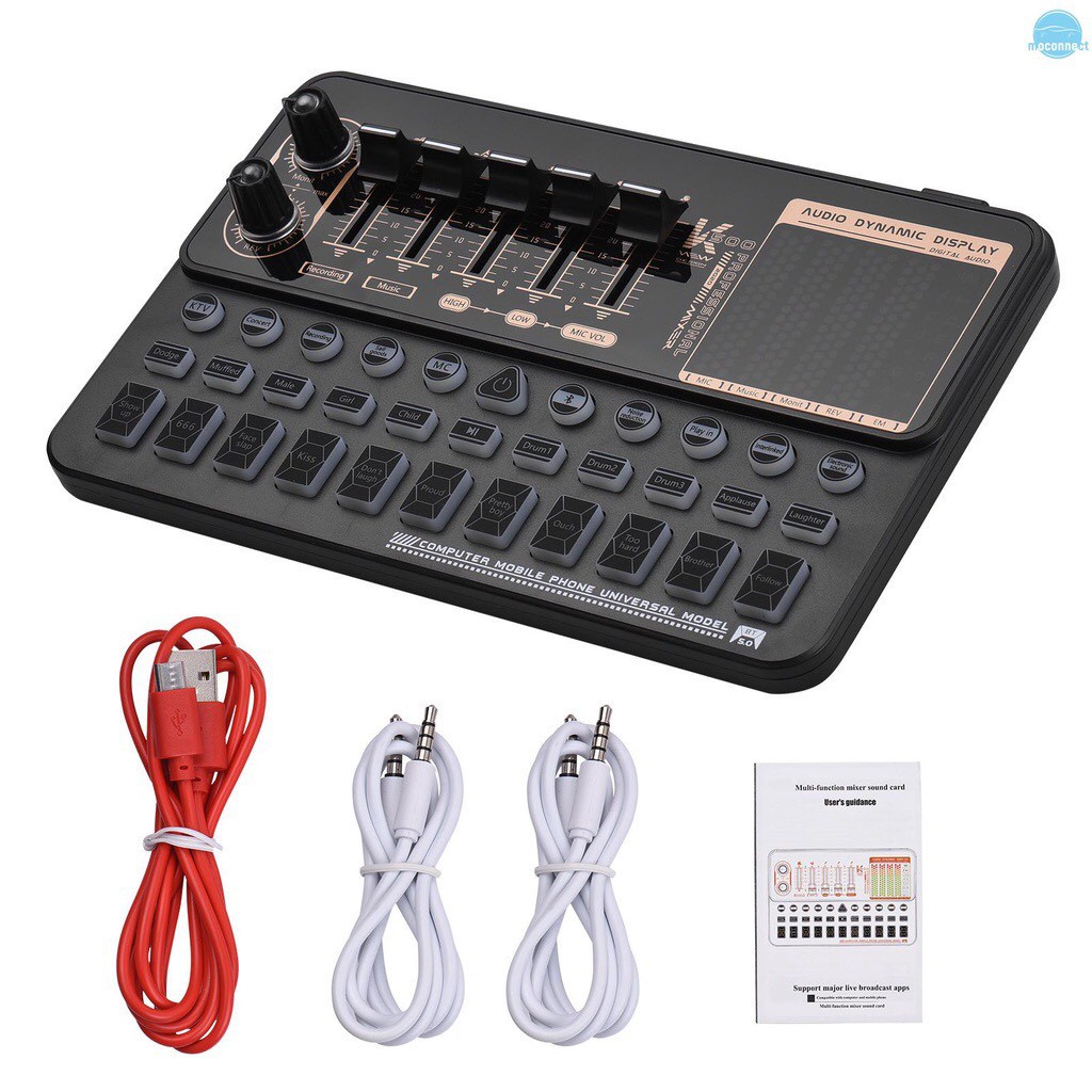 Sound Card K500 có Bluetooth Tích Hợp Pin Khả Năng Dùng 4h Hỗ Trợ Dòng 5V Phù Hợp Cho Các Dòng Mic BM900, AT100, AQ220