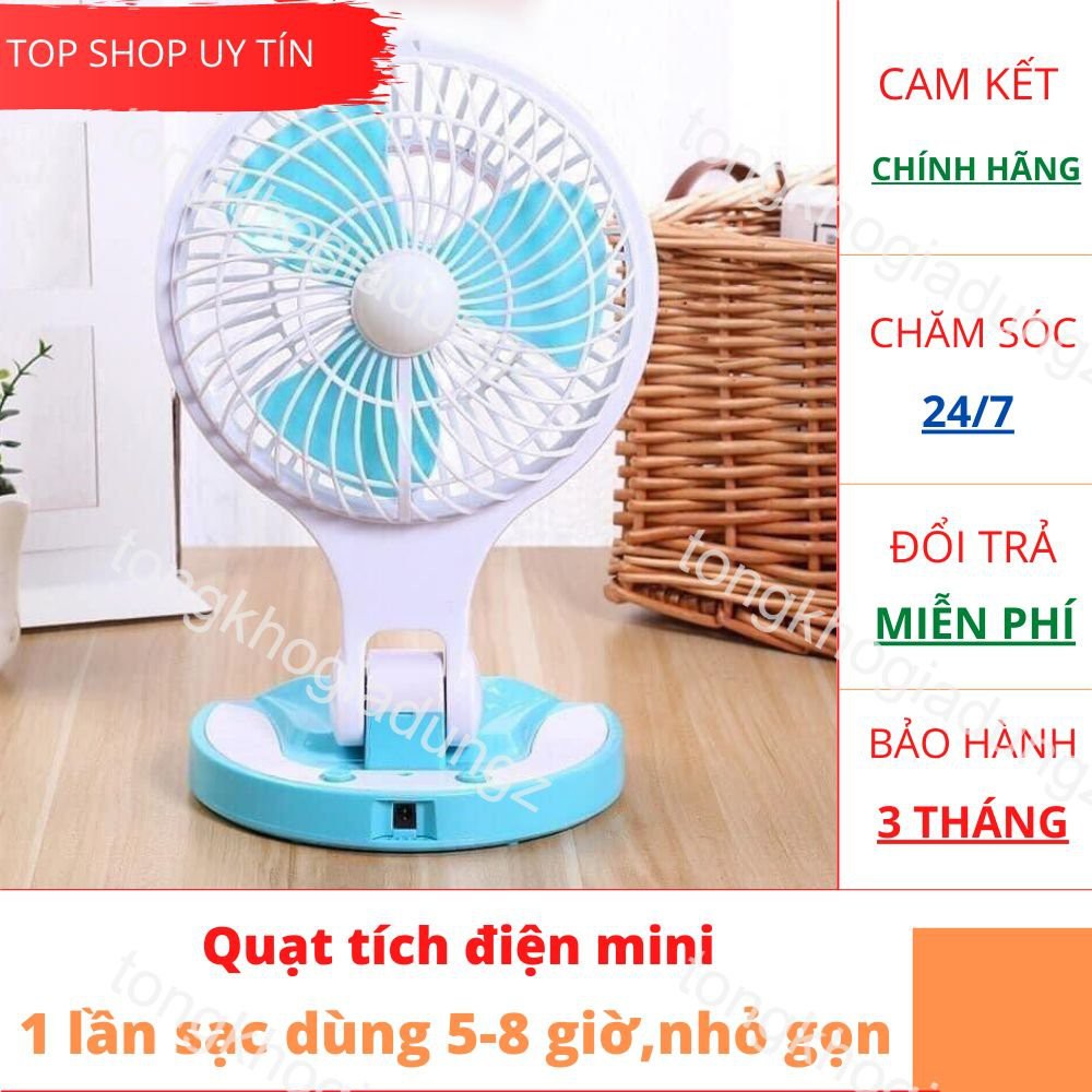 Quạt tích điện dùng liên tục 6 tiếng có sạc pin