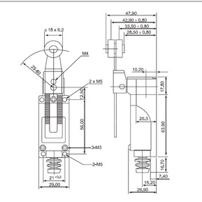 2 cái_Me-8108,Công tắc hành trình cửa cuốn Me-8108 moujen 5A-250vac.