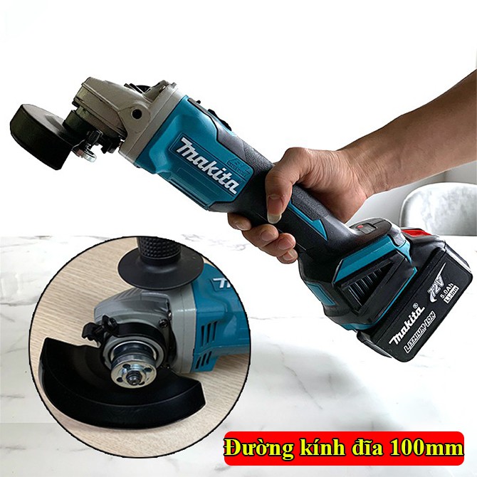 Máy mài pin Makita 118V cầm·tay, máy cắt gạch, mài góc nhọn, máy mài sắt, ,máy mài kim loại- Pin 10 CELL, Lõi đồng 100%.