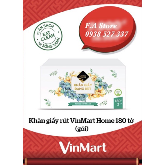 Khăn giấy rút , khăn ăn Vinmart Home 180 tờ giá rẻ