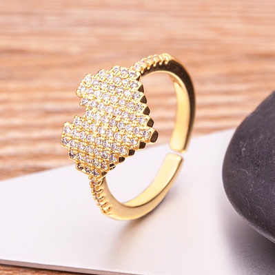 Nhẫn Hở Hình Trái Tim Đính Đá Zircon Thời Trang Mới Cho Nữ