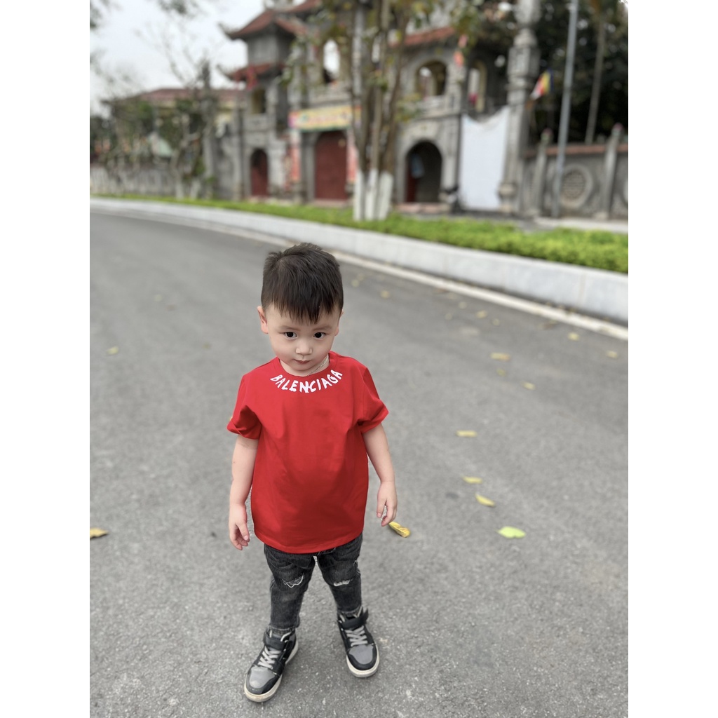 Áo thun Balen in cổ cho bé , áo phông trẻ em unisex , Kid_genZ