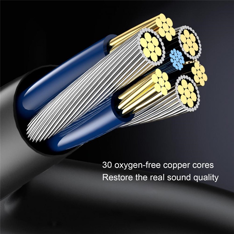 Tai nghe nhét tai KAXOE 9D bass mạnh dây kim loại có điều khiển jack cắm 3.5mm với micro