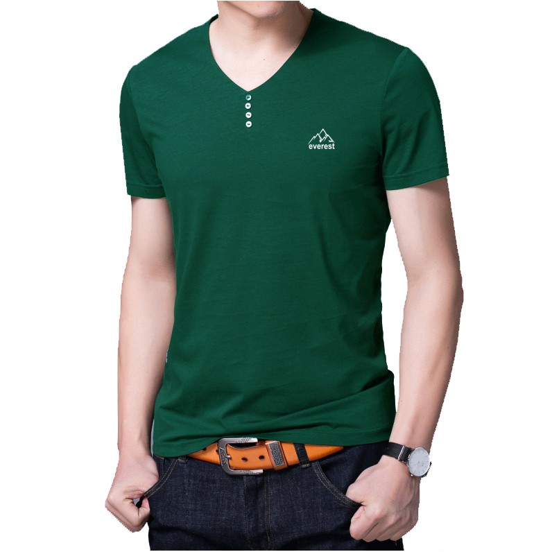 Áo Thun Nam Ngắn Tay Cổ Tim Body Bonado BN06- Xanh