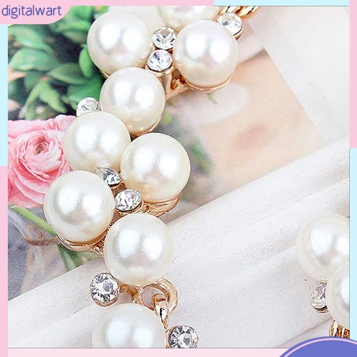 Dây Chuyền Ngọc Trai Giả Đính Đá Thanh Lịch Cho Nữ