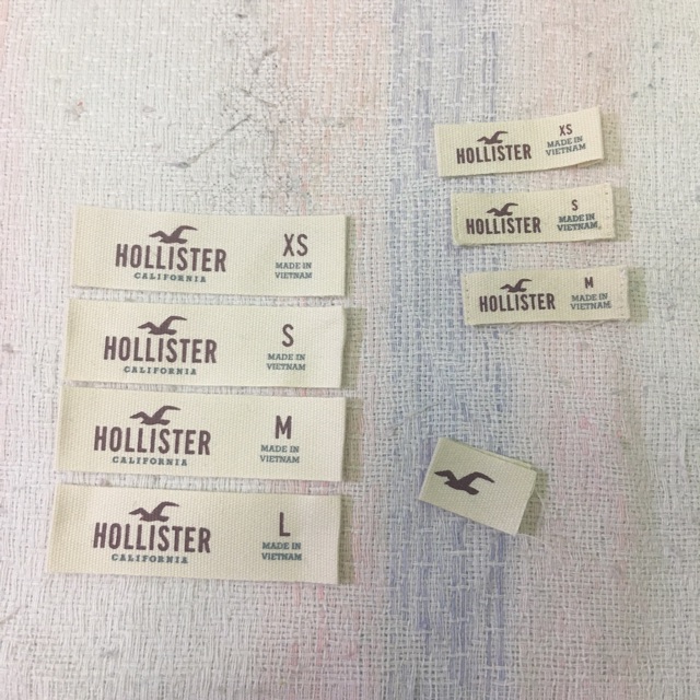 20 Nhãn Vải Chính Cổ Áo Hiệu Hollister Các Loại Hàng Công Ty