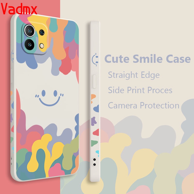 For Xiaomi Mi 11 Lite Pro Ultra 10 Pro Ultra Lite 10s 6 Silicone Case Cute Rainbow Smile Pattern Summer Ice Cream Smile Face Phone Case