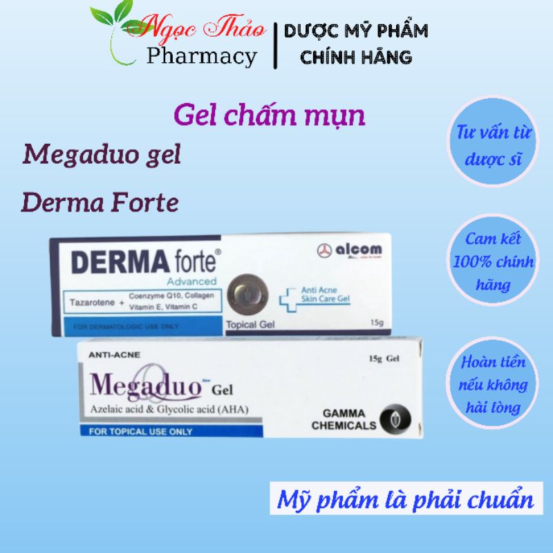 Megaduo Gel 15g, Derma Forte 15g Dành Cho Da Mụn, Thâm Mụn