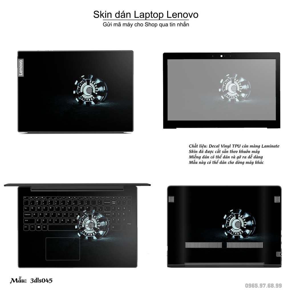Skin dán Laptop Lenovo in hình 3D họa tiết (inbox mã máy cho Shop)