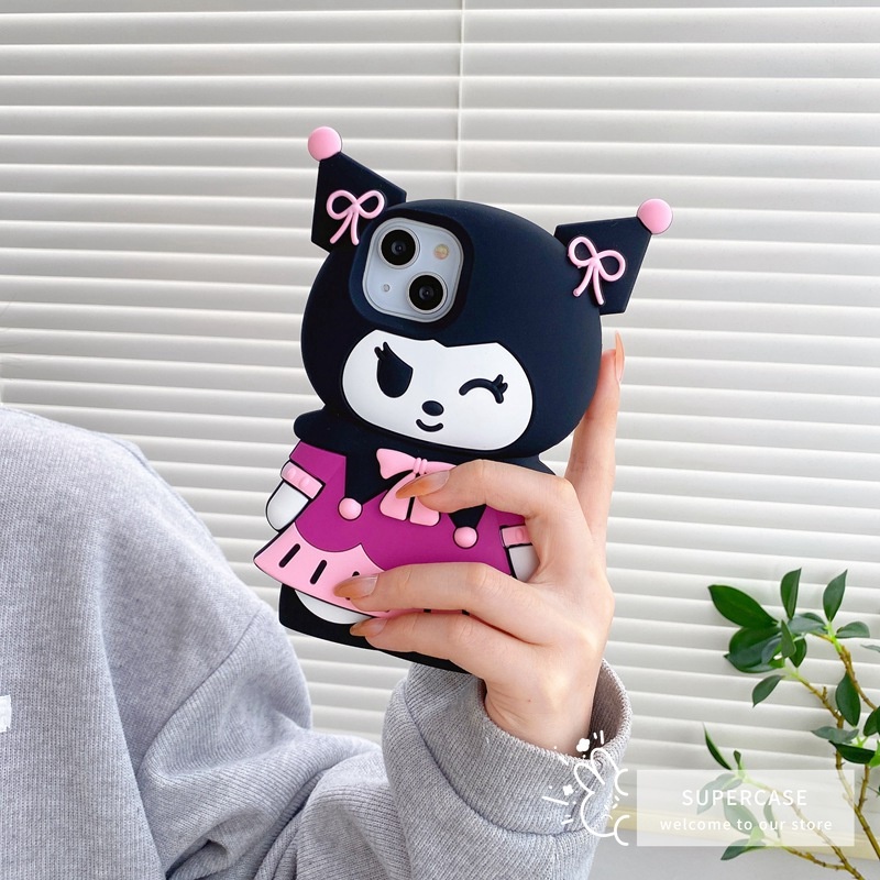Ốp Điện Thoại Silicone Mềm Họa Tiết Kuromi Cho iPhone 13 12 11 Pro Max XR XS Max X 8 7 6 6s Plus SE 2020 2022