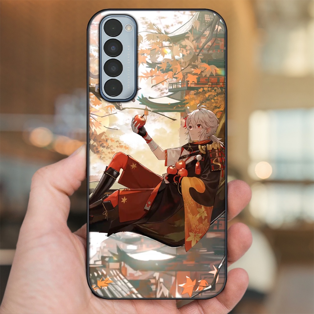 Ốp lưng Oppo Reno 4 Pro viền đen in hình Kazuha Genshin Impact