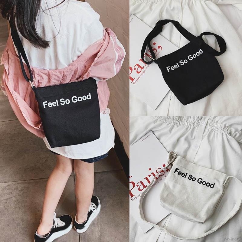 Túi đeo chéo canvas phong cách Hàn Quốc cho trẻ em