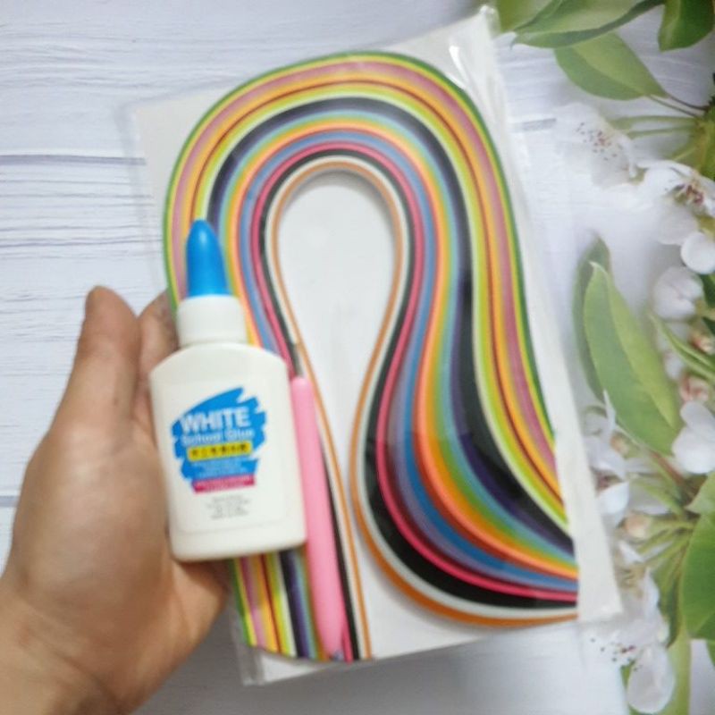 Bộ giấy cuốn quilling và keo sữa chuyên dụng
