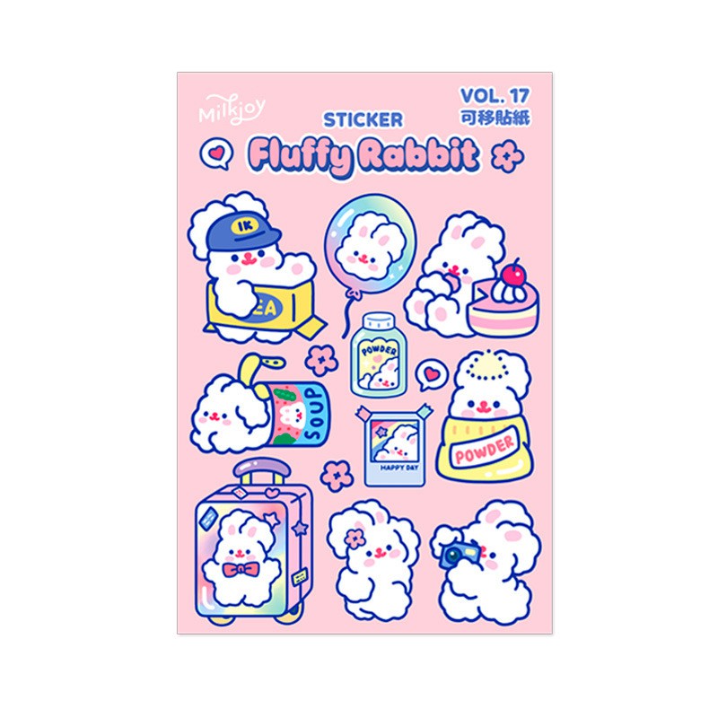 Tờ nhãn dán trang trí hình thỏ dễ thương