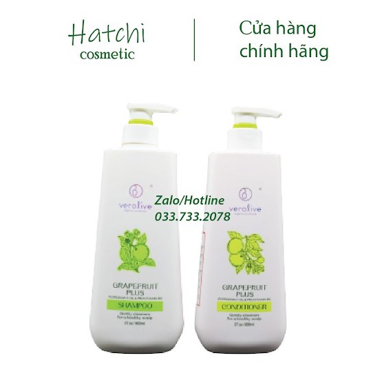 Bộ Dầu Gội Xả Verolive Dưỡng Sinh Triết Xuất Từ Gừng Tươi Và Hoa Bưởi 800ml x 2