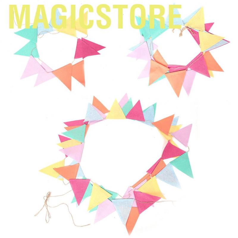 Magicstore 3/5/10m Holiday DIY Decorations Double-Side Colorful Flag Pennants Multicolor Banner Bunting for Celebration