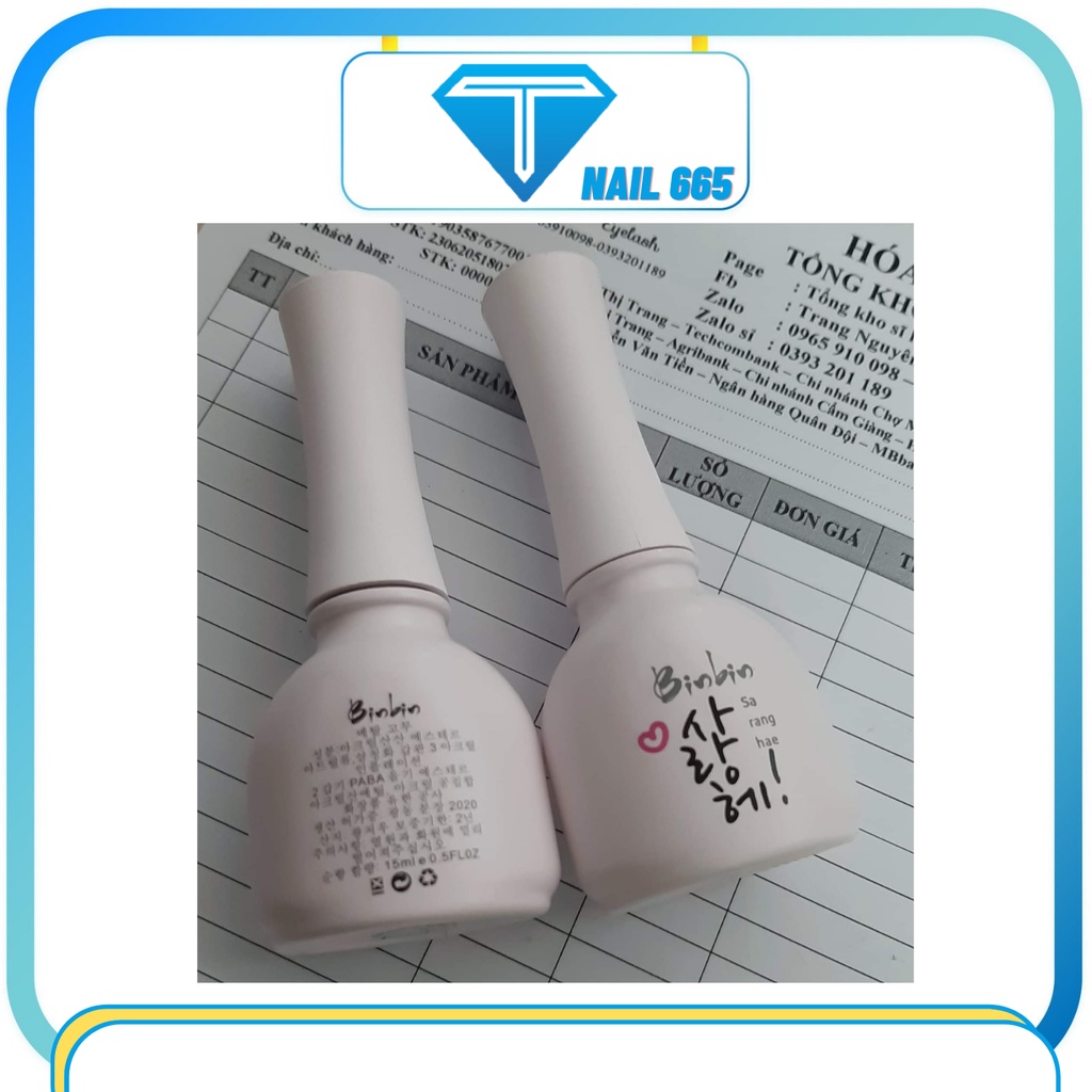 Sơn gel nail đen trắng . Nước sơn móng tay đen trắng Bin Bin hàn quốc cao cấp