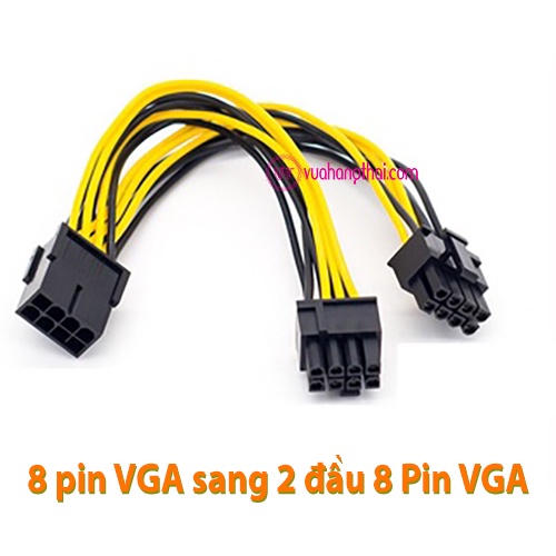 Cáp Chuyển Đổi/ Cáp Chia Nguồn VGA, PCIE 8 pin sang 2 đầu 8 pin ( 6 pin +2 pin) cấp nguồn VGA - Bọc nhựa PVC