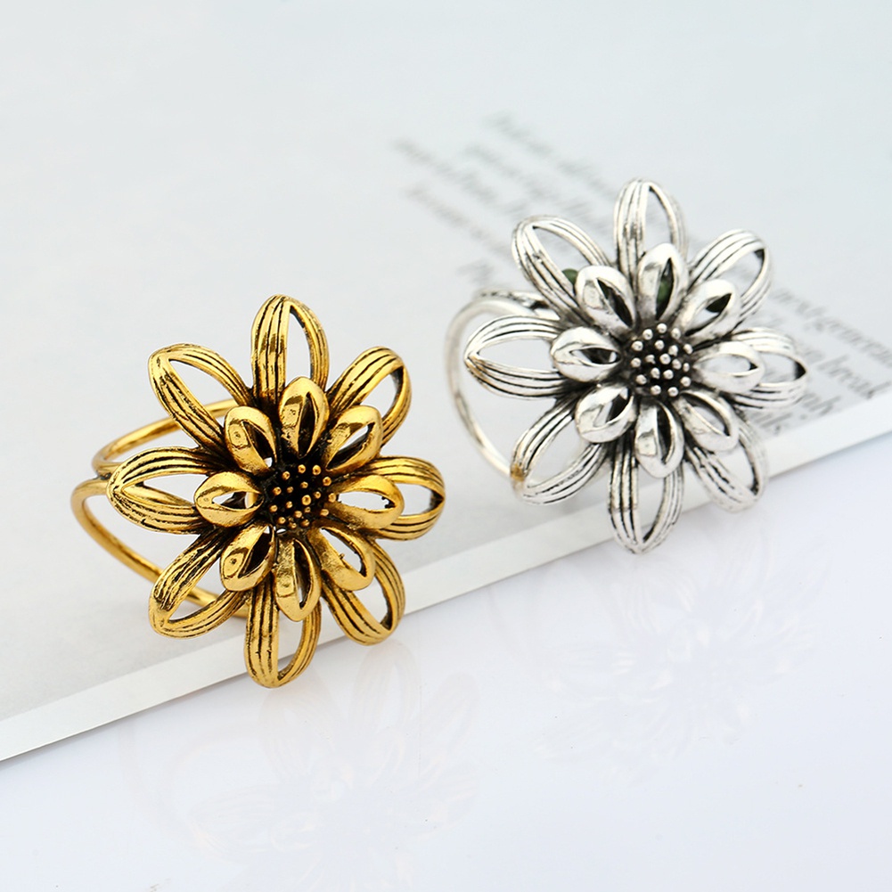 Ghim Cài Khăn Choàng 3 Vòng Hình Hoa Cổ Điển Cho Nữ