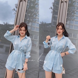 🍀SET SƠ MI XANH + QUẦN SHORT