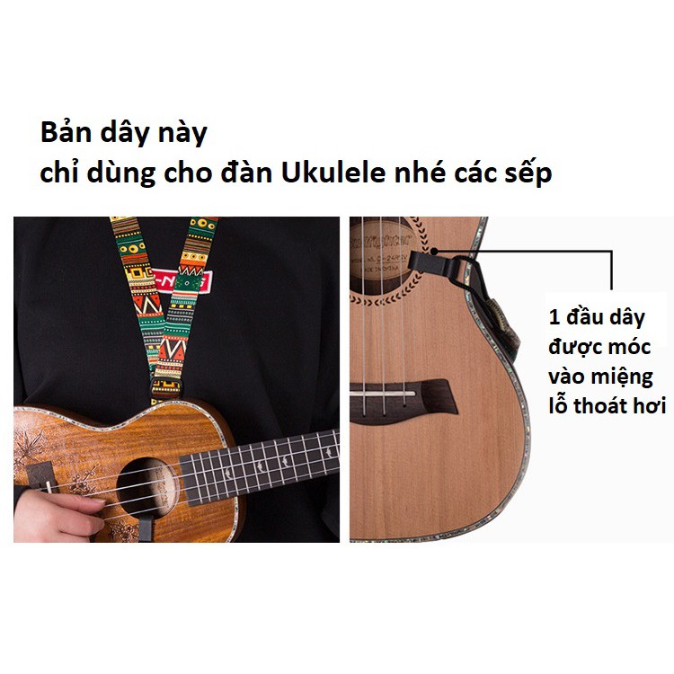 Dây Đeo Ukulele Truyền Thống - Thổ Cẩm