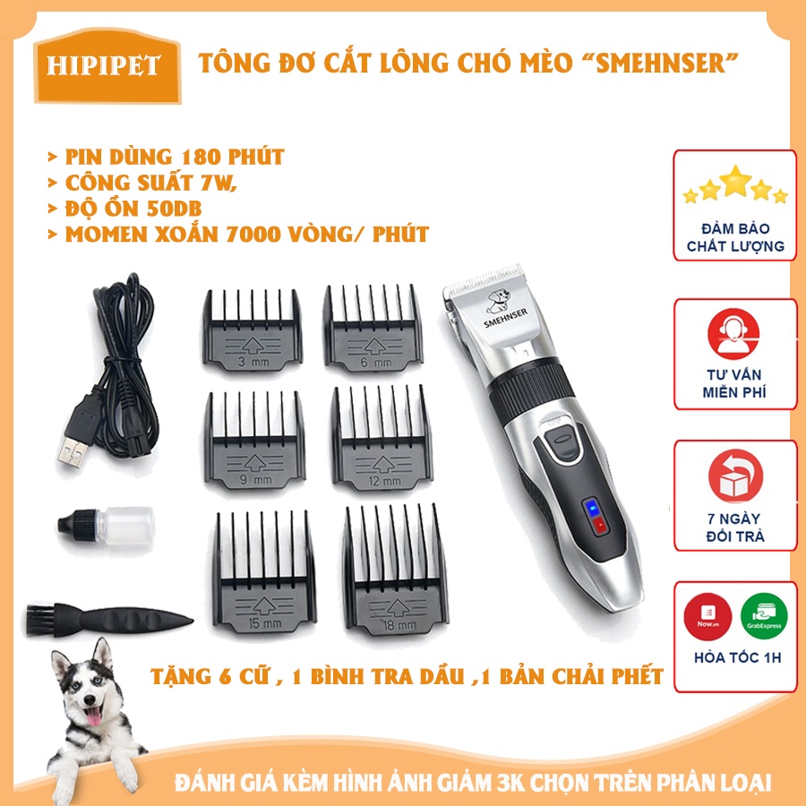 Tông đơ chó mèo cao cấp X10 của Smehnser 6 Cữ tay cầm chắc chắn Cm16