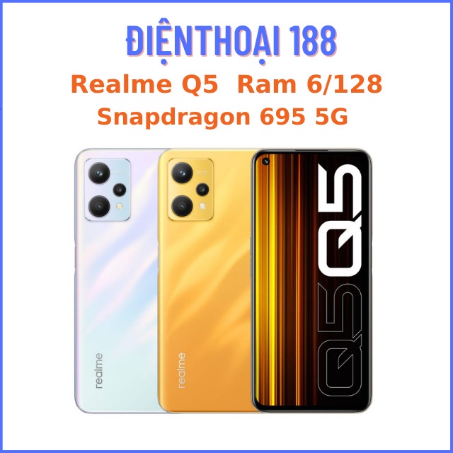 Điện thoại Realme Q5 chíp Snapdragon 695 5G nguyên seal,mobile188
