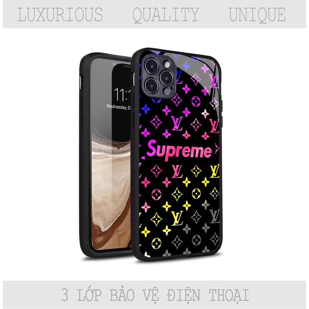 Ốp lưng iphone cao cấp Supreme LV cho iphone 14 13 pro max 12 pro max mini 6 s plus 7 8 plus X r s max 11 pro max Se2