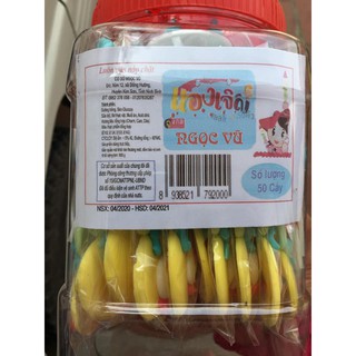 kẹo mút nhiều sắc màu, lọ 50 que
