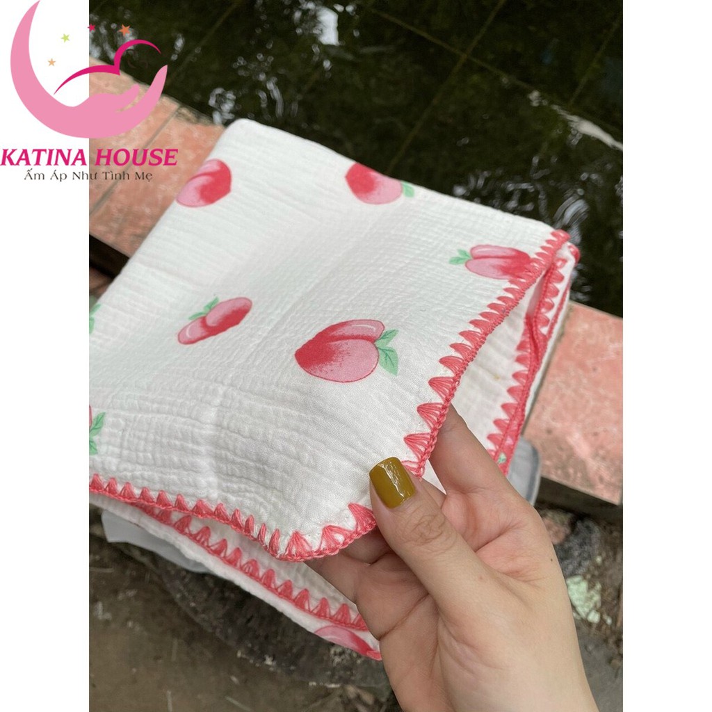 Khăn tắm cho bé cotton 100% Organic, KT1.2x1.2m, siêu mềm mịn, thoáng khí, họa tiết siêu dễ thương