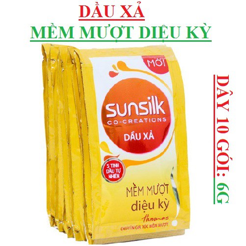 [Mã COSBAUXANH giảm 8% đơn 200K] dầu gội đầu sunsilk , xả sunsilk mềm mượt dây 10 gói