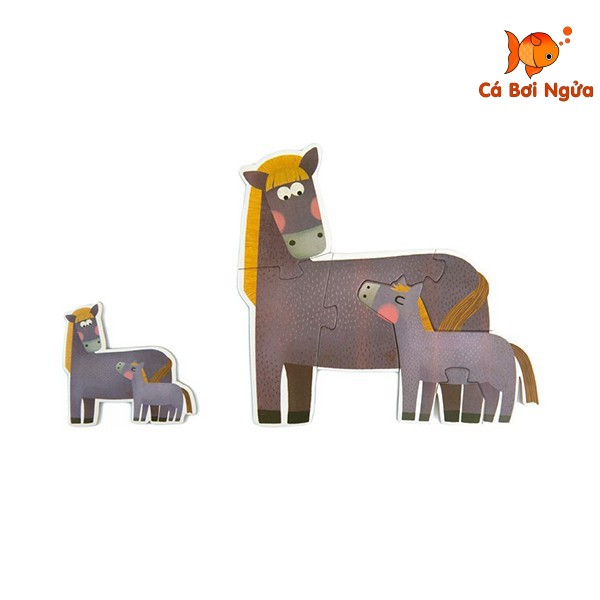 Đồ chơi xếp hình, Bộ xếp hình chính hãng My First Puzzle Mideer Mẹ con Động vật - Mom & Baby