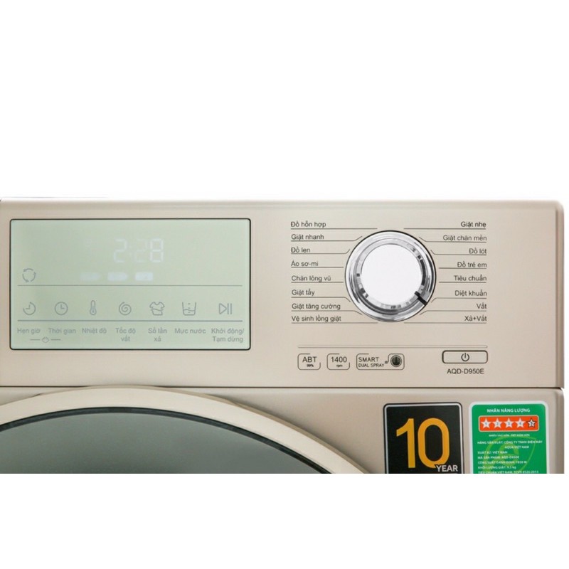 Máy giặt AQUA inverter 9.5 kg AQD-D950E N( Hàng mẫu trưng bày  NEW Bảo hành chính hãng 2 năm)