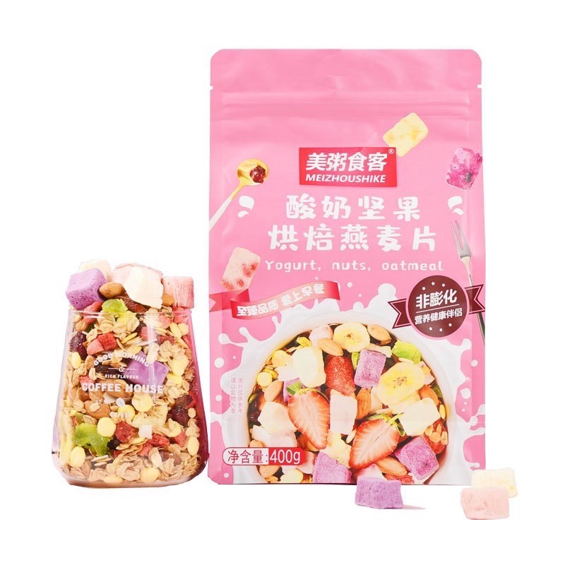 [HÀ NỘI] NGŨ CỐC HOA QUẢ MIX SỮA CHUA ĂN KIÊNG MEIZHOUSHIKE 400gr