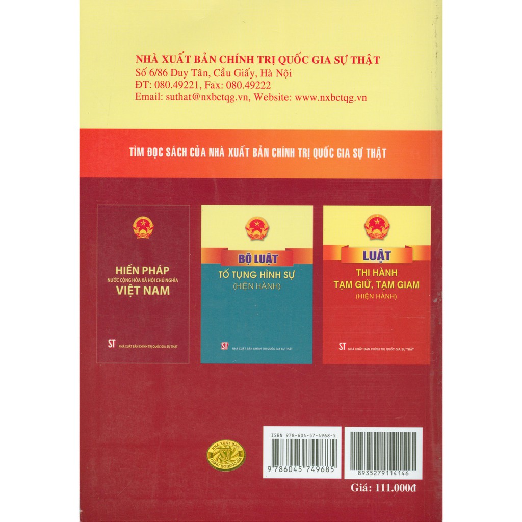 Sách - Bộ Luật Hình Sự (Hiện Hành) (Bộ Luật Năm 2015, Sửa Đổi, Bổ Sung Năm 2017) | BigBuy360 - bigbuy360.vn