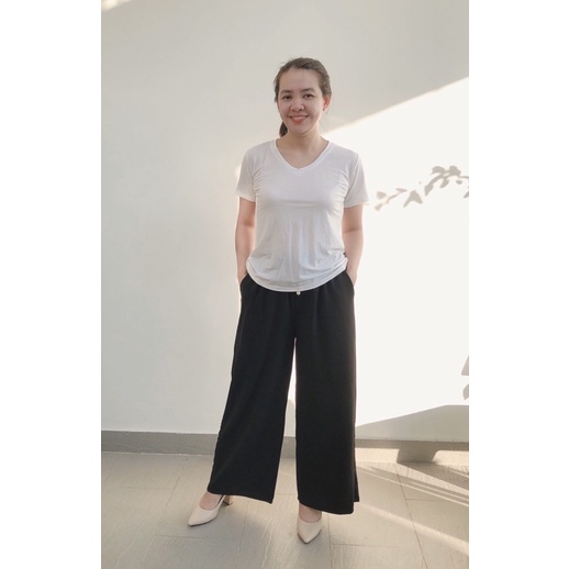 [48-60ky]Quần coluttes chất đũi thun cao cấp có độ co dãn không nhăn ống rộng quần 2 túi