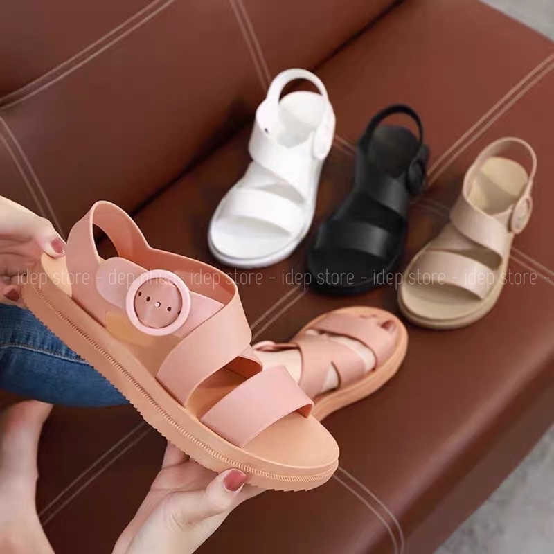 Giày sandal nhựa quai chéo bản lớn đi mưa siêu bền chống trơn Maipy- GL008