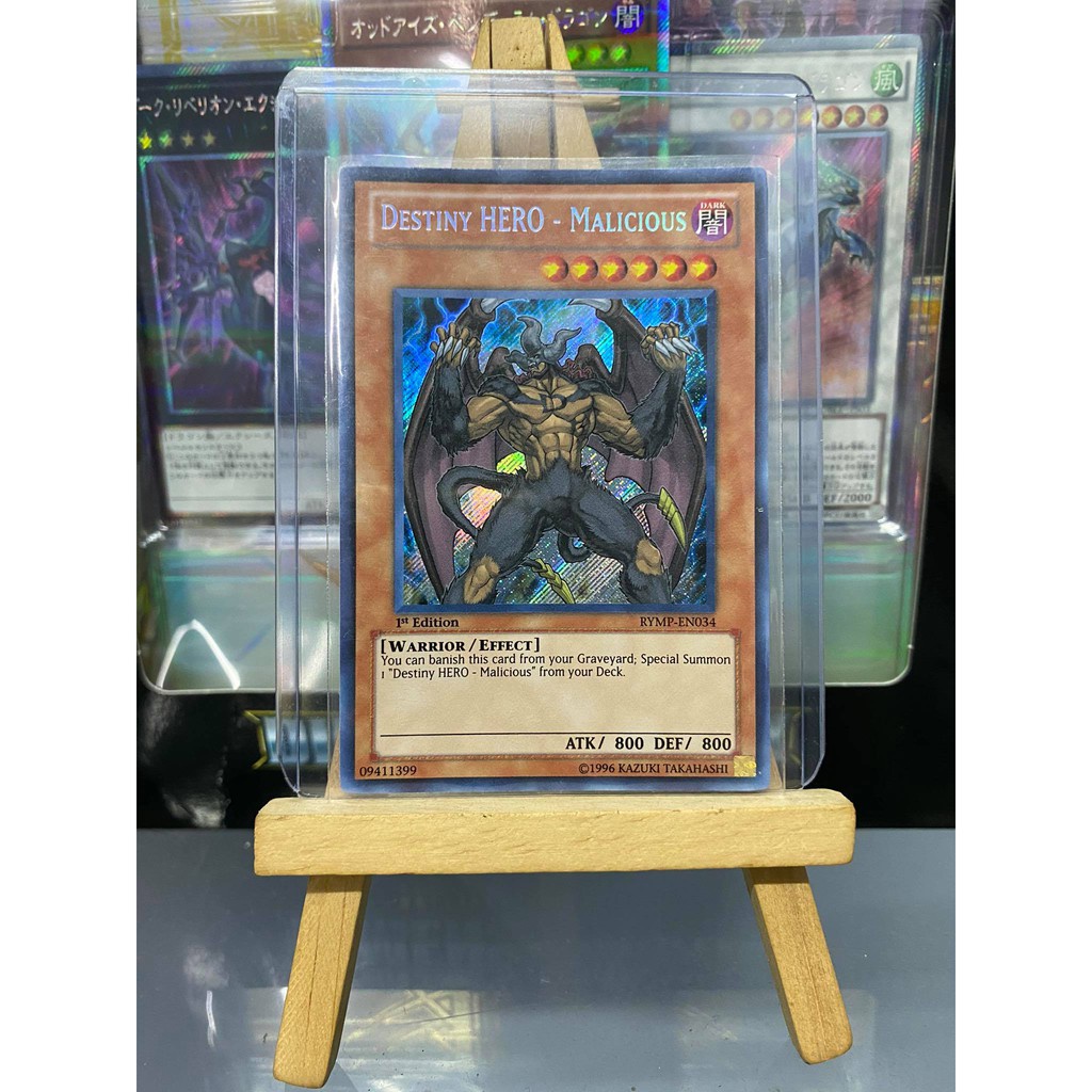 Lá bài thẻ bài Yugioh Destiny HERO Malicious – Super Secret Rare - Tặng bọc bài nhựa bảo quản