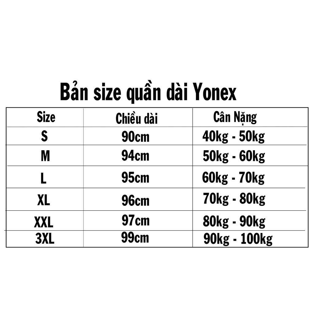 Quần dài yonex 2019 thun 4 chiều S - 3XL