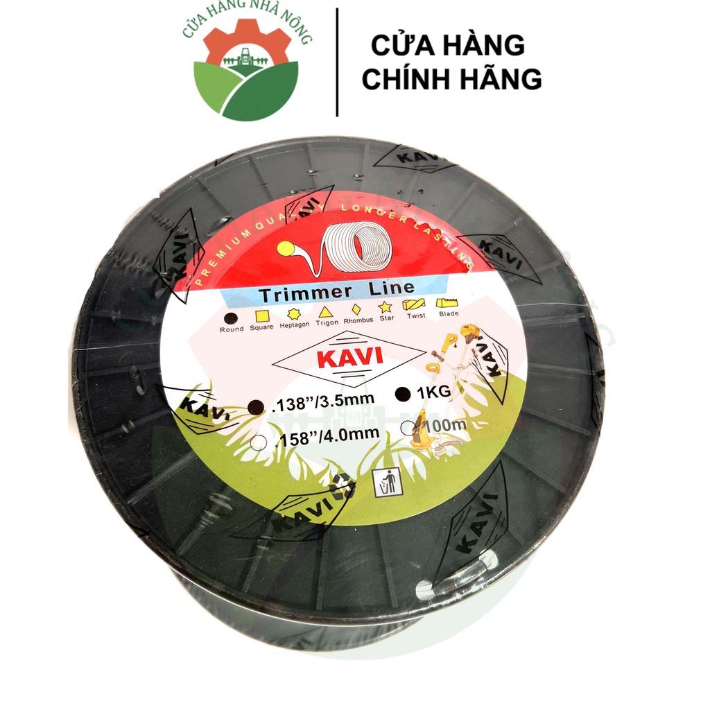 Cước cắt cỏ vuông đỏ KAVI 3.5m 100m chất lượng cao