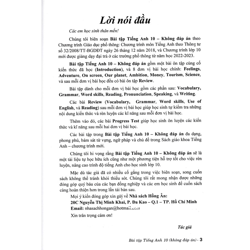 Sách Bổ Trợ - Bài Tập Tiếng Anh Lớp 10 - (Theo Chương Trình Chân Trời Sáng Tạo) - (Kèm File Đáp Án) - HA