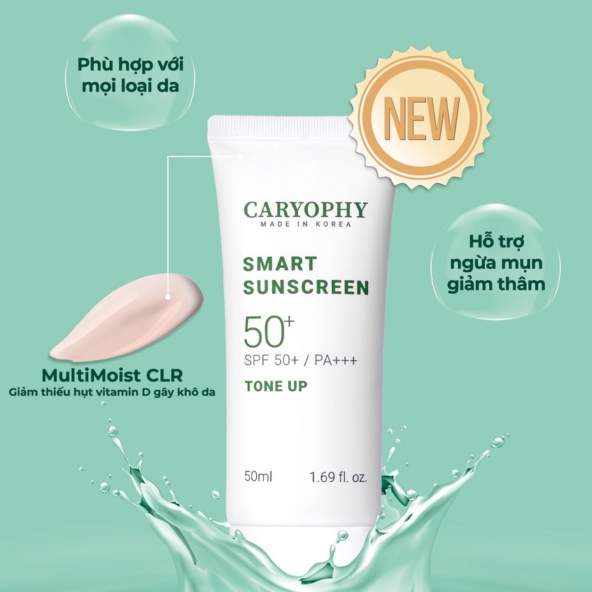 Kem Chống Nắng Nâng Tone Và Dòng Cấp Ẩm Caryophy Smart Sunscreen PA+++ (50ml)