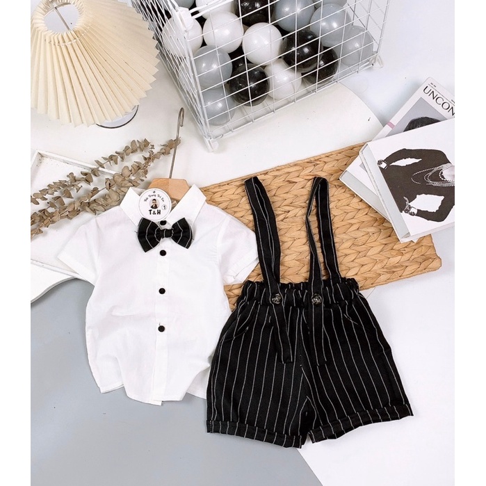 Bộ công tử nơ cộc cho bé trai mới